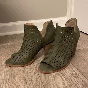Olive Green cutout booties